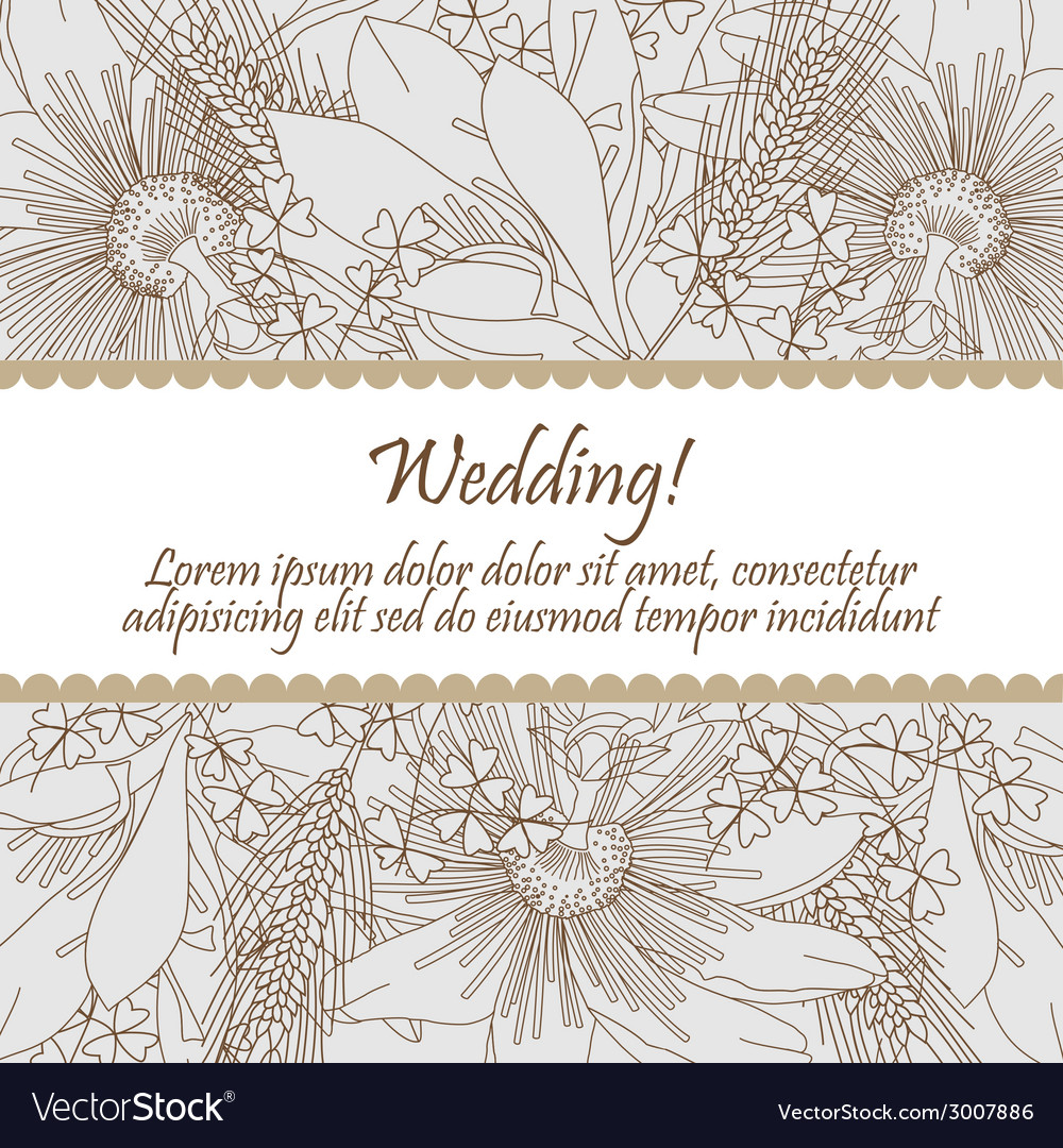 Wedding card with seamless pattern of lily flowers