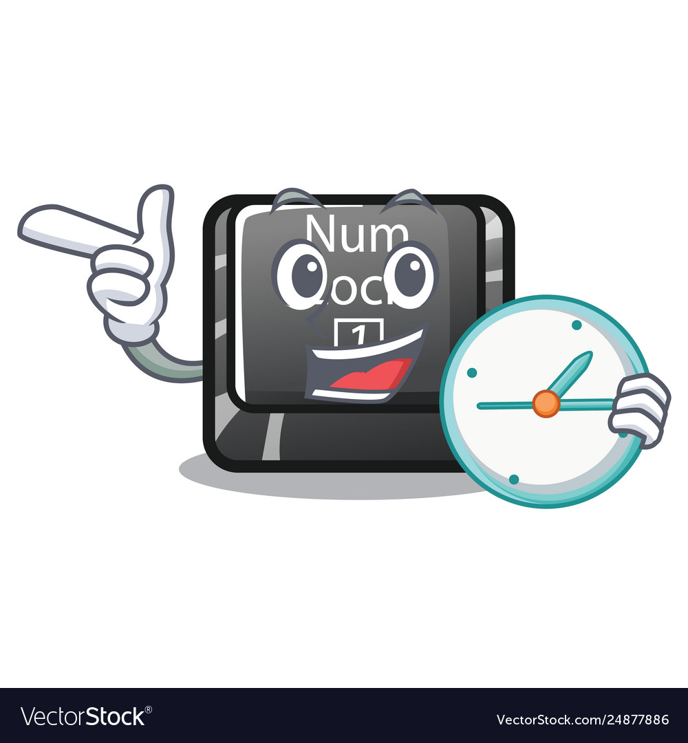 With clock num lock in cartoon shape