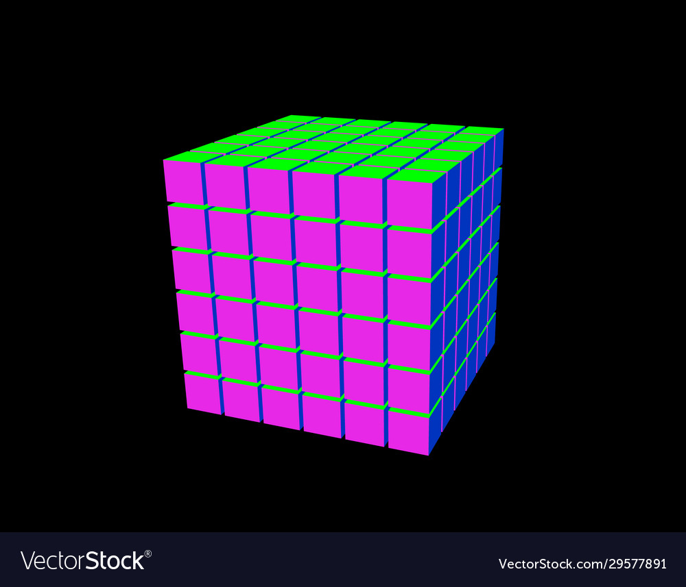 Abstract 3d cube from cubes isolated on black