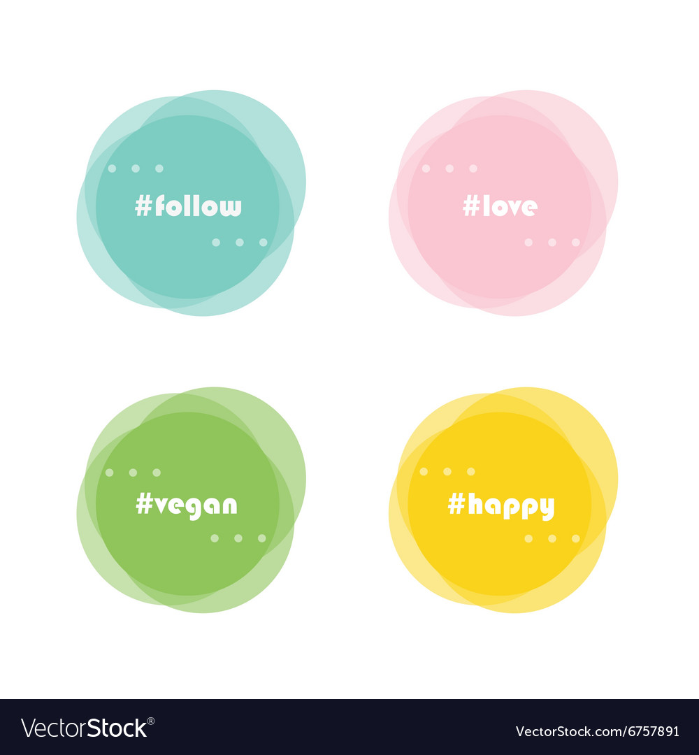Abstract round design elements with hashtag