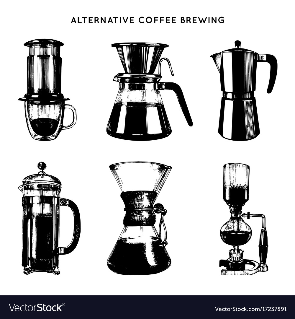 Download Alternative coffee brewing Royalty Free Vector Image