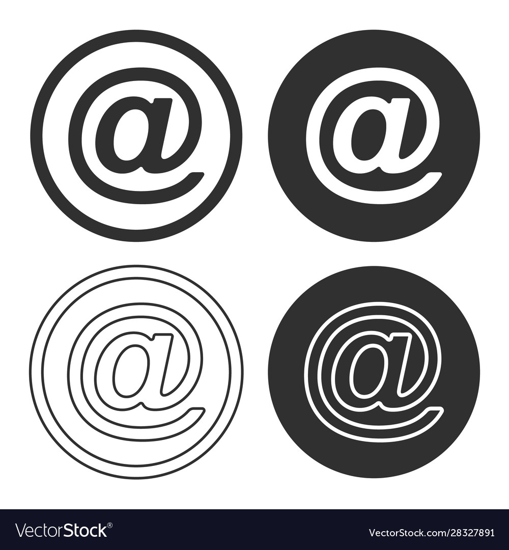 At icon shape symbol button set Vector Image At icon shape symbol button set