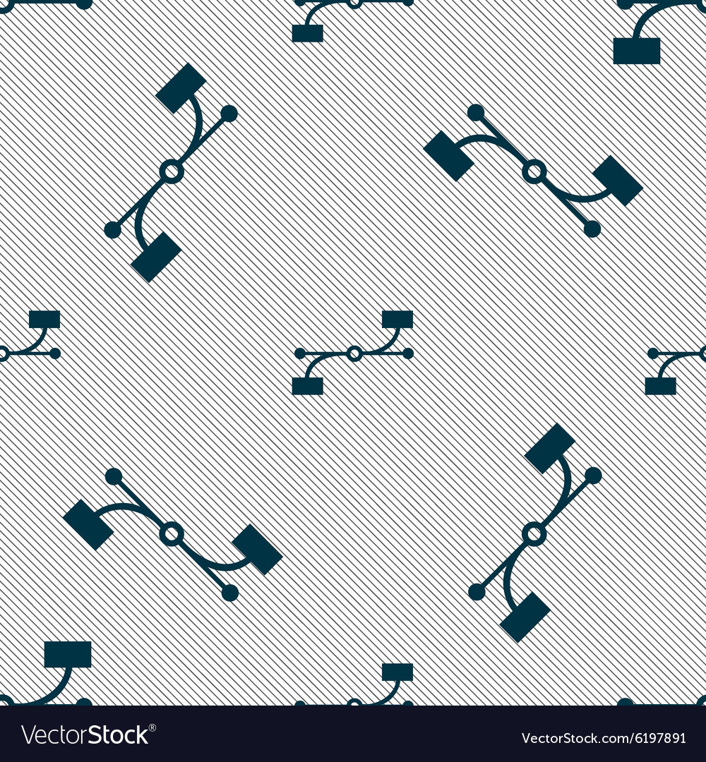 Bezier curve icon sign seamless pattern