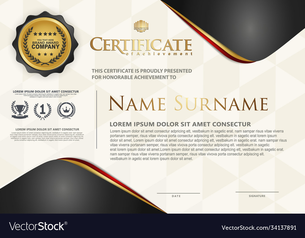 Certificate template with luxury and elegant Vector Image