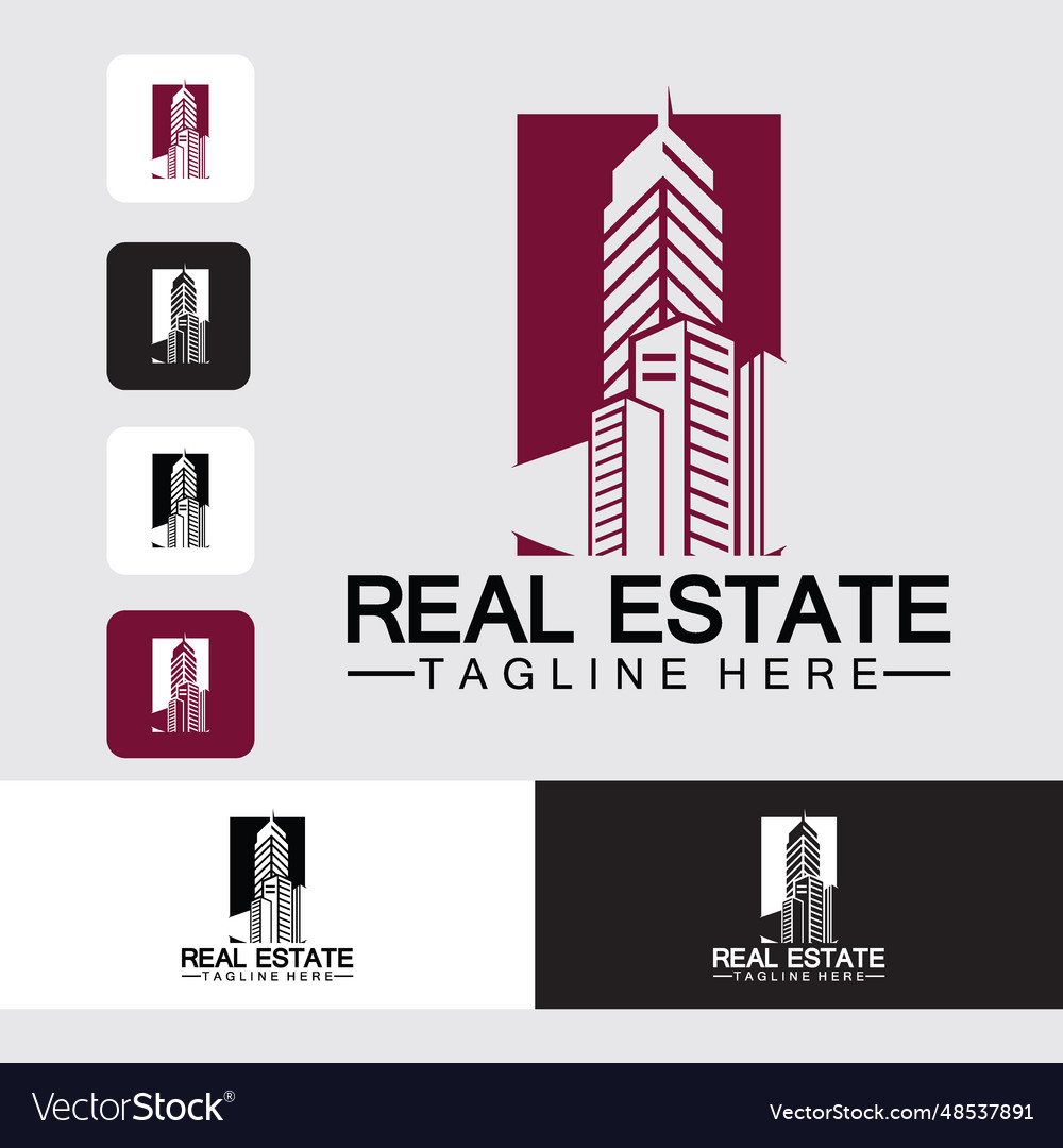 Creative real estate logo design building home Vector Image