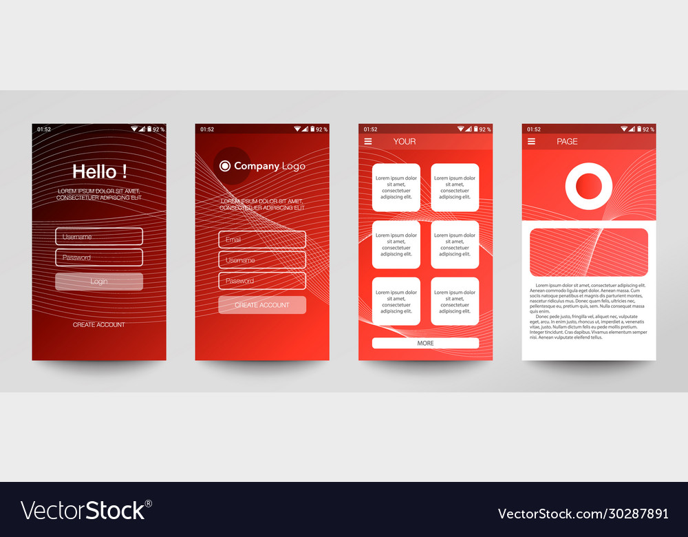 Design mobile app ui ux gui set user