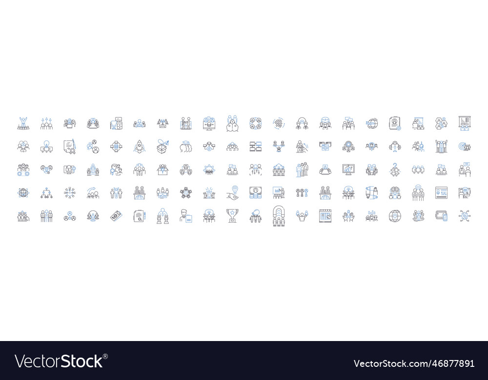 Discussion and conversation line icons collection vector image Discussion and conversation line icons collection