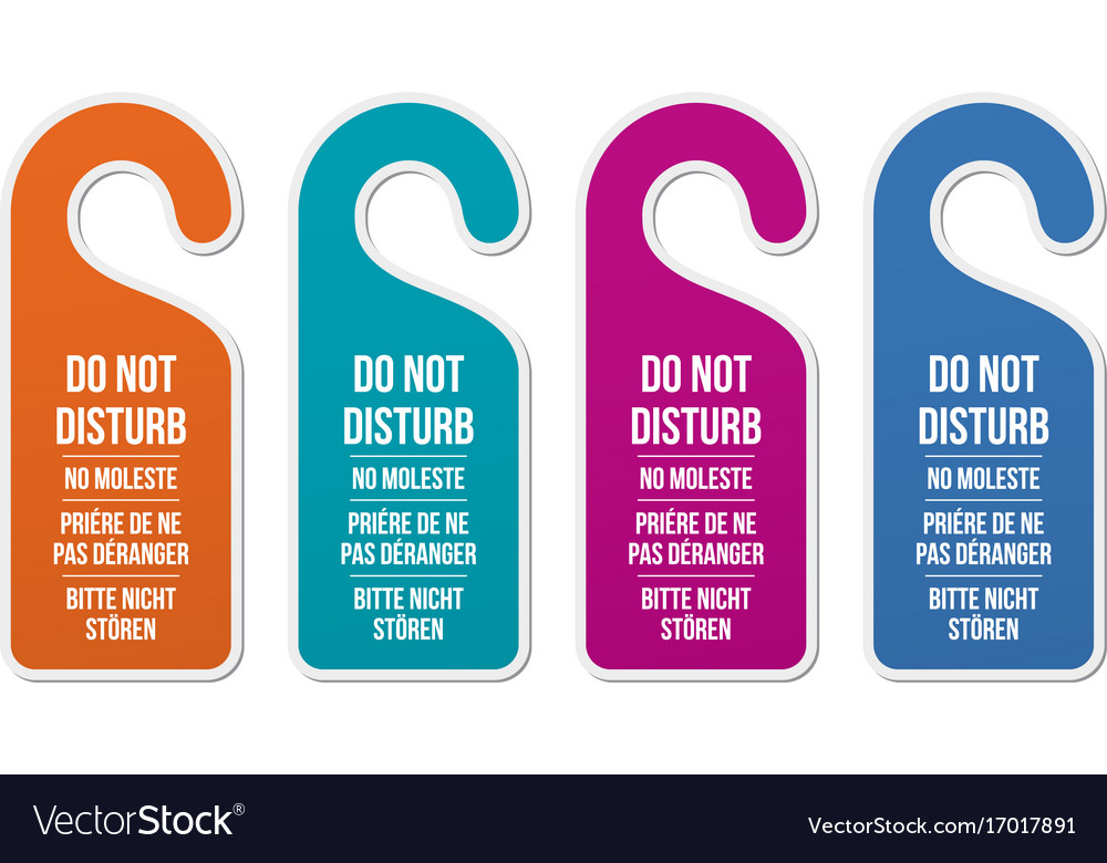 Do not disturb signs different languages vector image