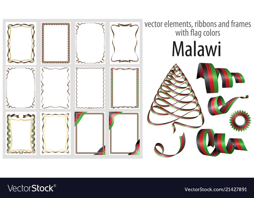 Elements ribbons and frames with flag colors vector image Elements ribbons and frames with flag colors