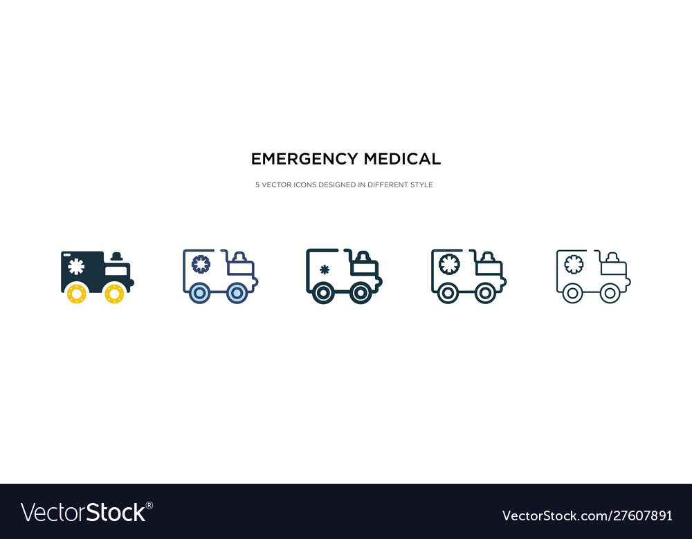 Emergency medical vehicle icon in different style