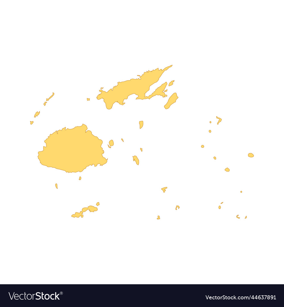 Fiji map color line element border of the country