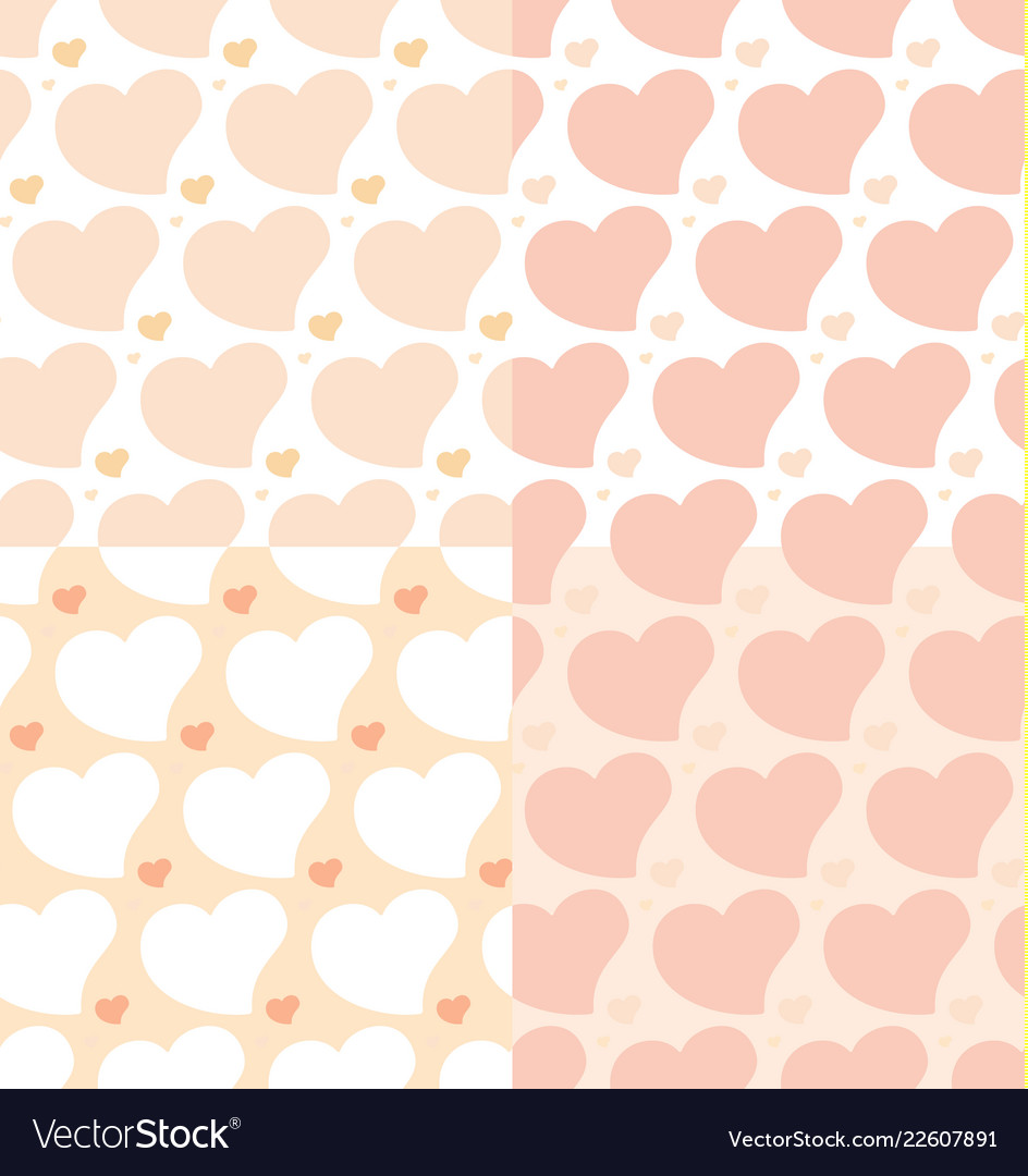Hearts seamless patterns set vector image Hearts seamless patterns set