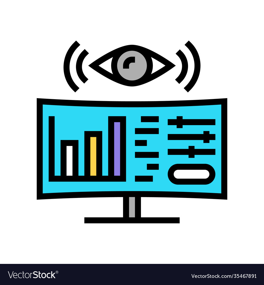 Monitoring system color icon vector image Monitoring system color icon