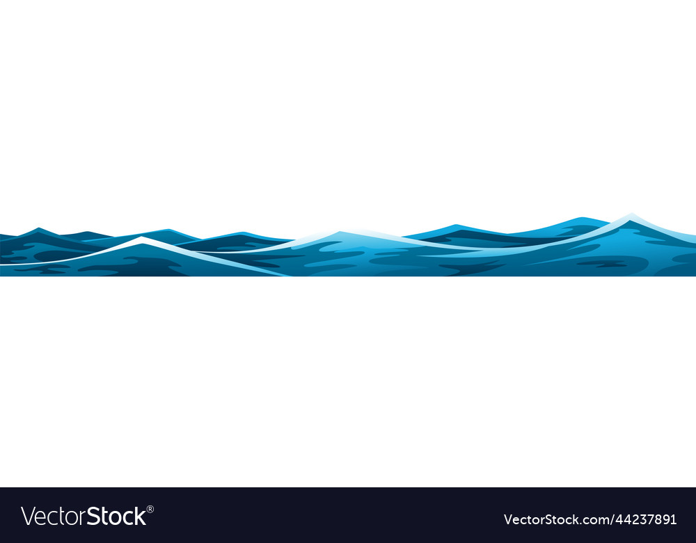 Ocean or sea decorative water wave vector image Ocean or sea decorative water wave