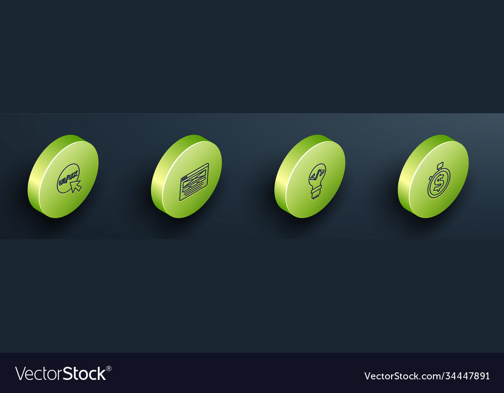 Set isometric line ui or ux design front end vector image Set isometric line ui or ux design front end