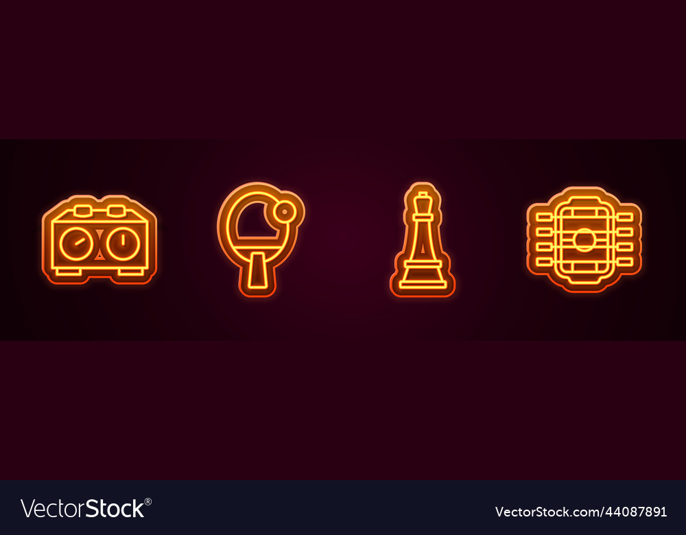 Set line time chess clock racket and table Vector Image Set line time chess clock racket and table