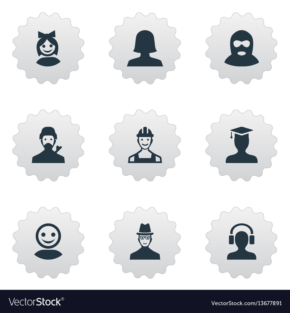 Set of simple member icons