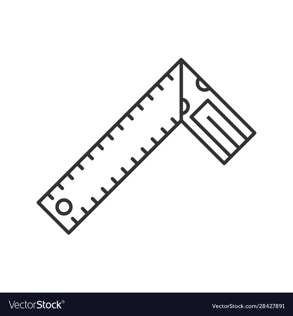 Set square linear icon vector image Set square linear icon