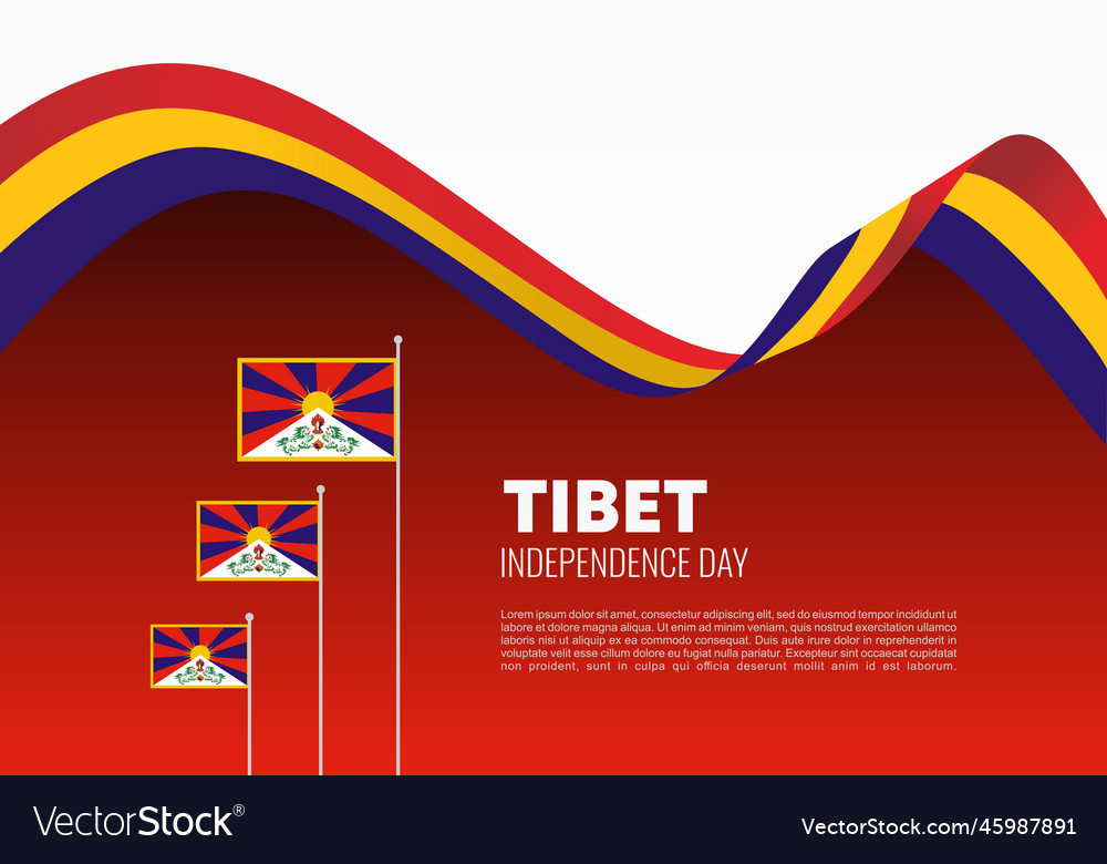 Tibet independence day background banner poster Vector Image