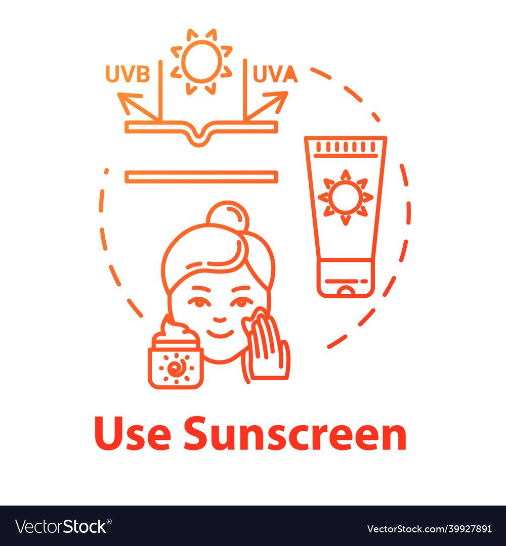 Use sunscreen sunblock cream and lotion concept Vector Image