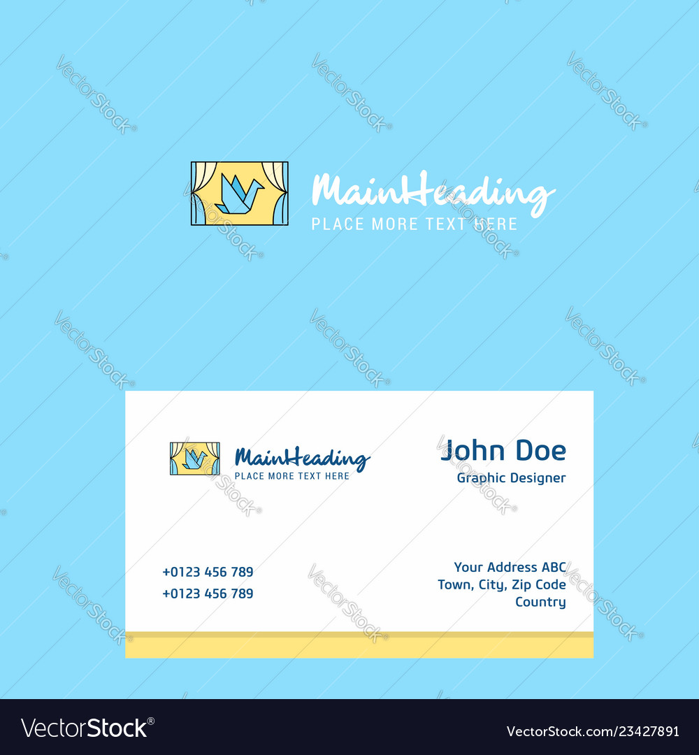 Window logo design with business card template Vector Image