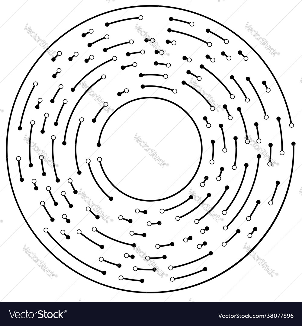 Circular radial lines with nodes points vector image Circular radial lines with nodes points
