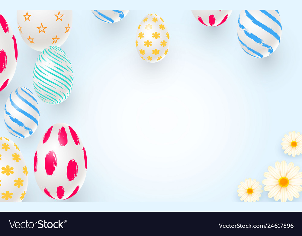 Easter holiday background with 3d eggs