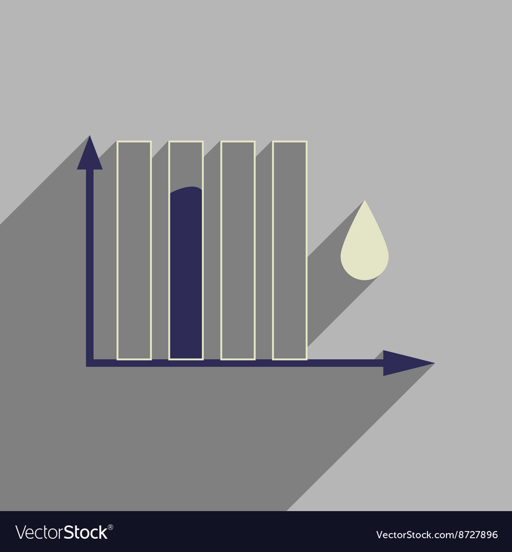 Flat web icon with long shadow water chart