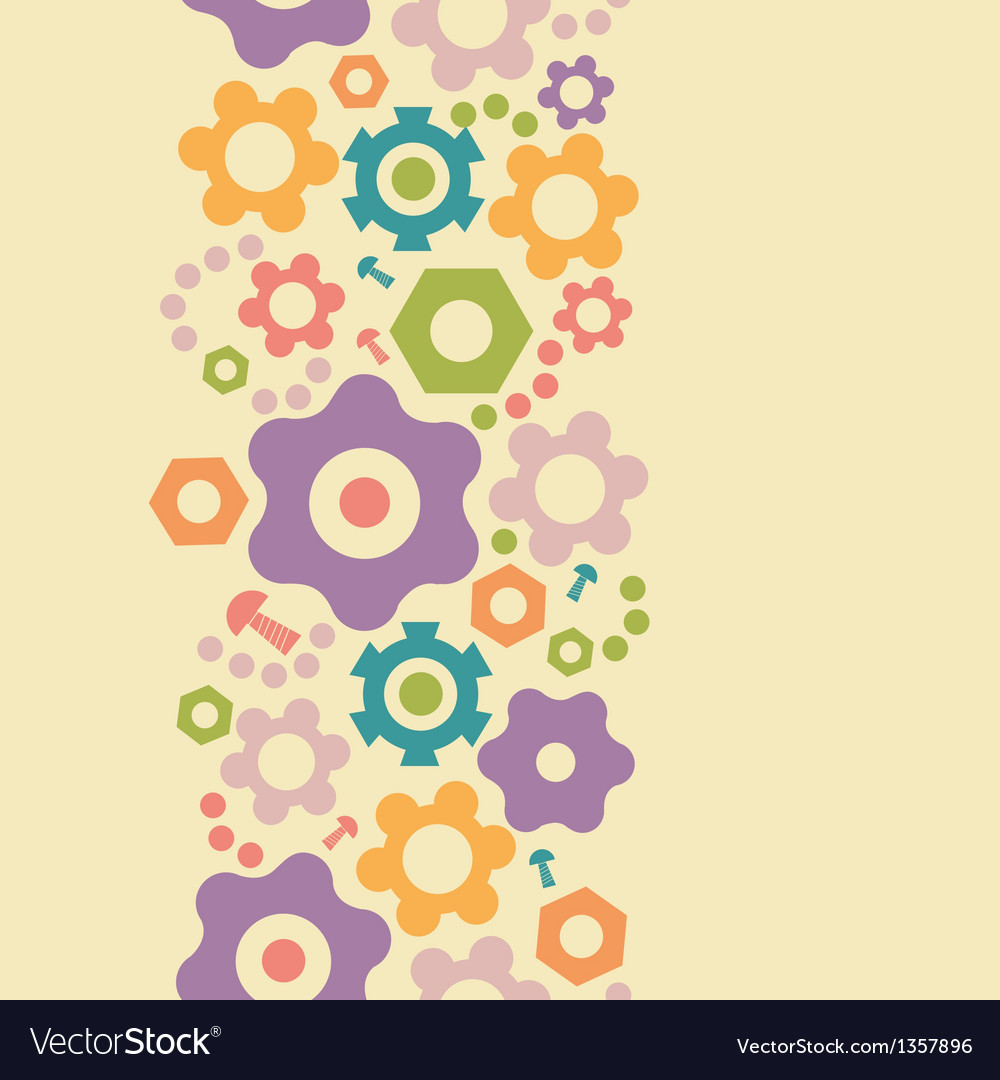 Gogwheals and gears vertical seamless pattern