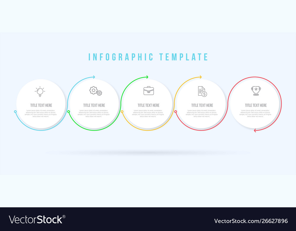 Infographic circle thin line template 5 options vector image Infographic circle thin line template 5 options