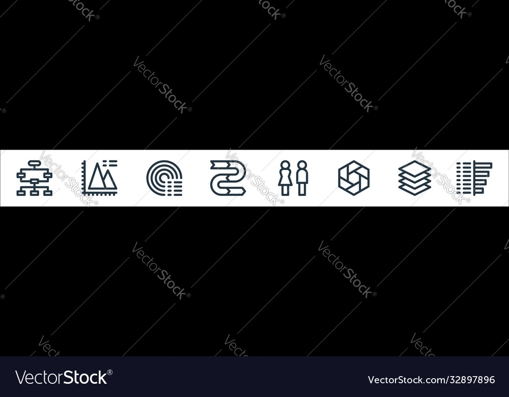 Infographic elements line icons linear set vector image Infographic elements line icons linear set