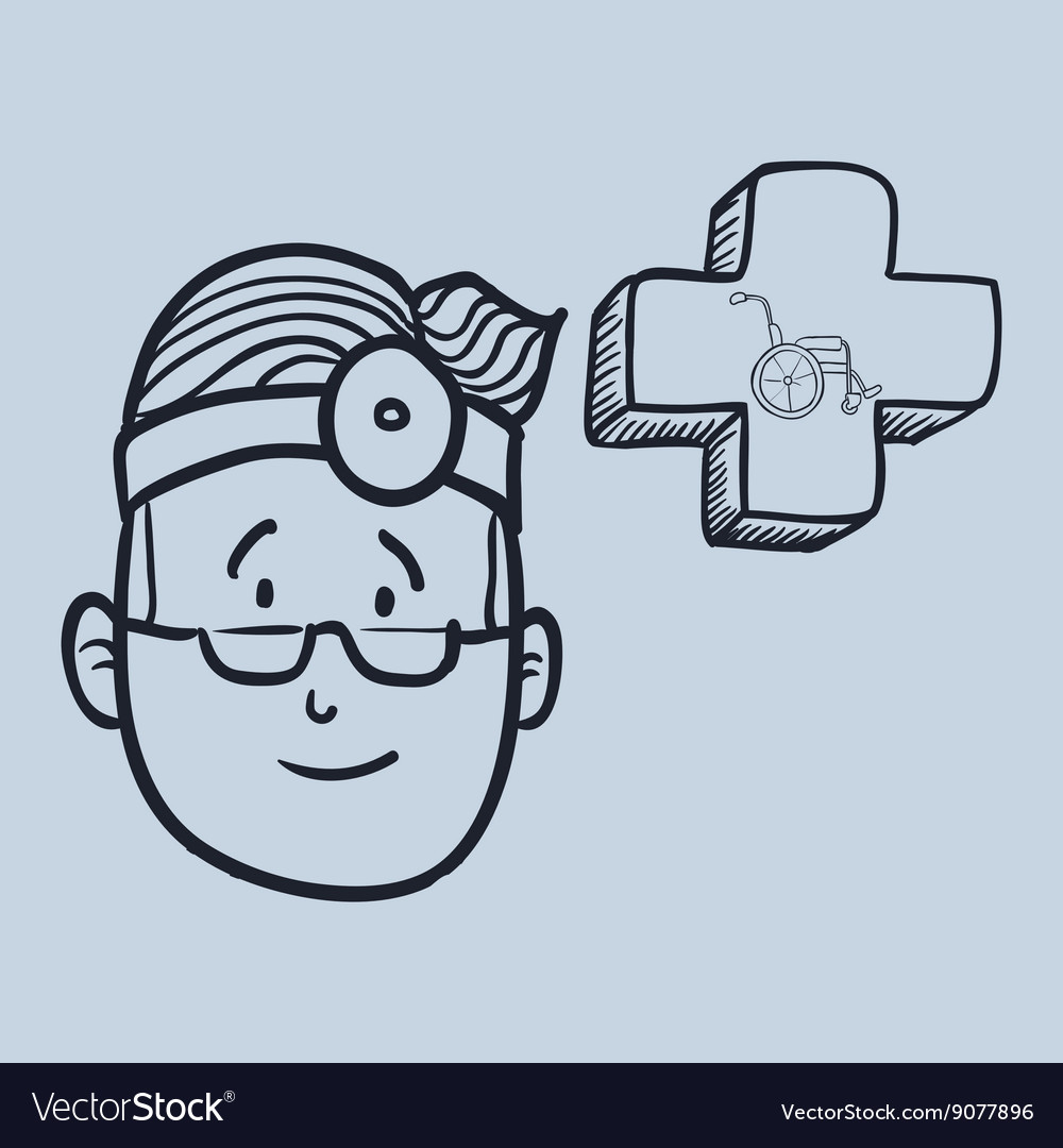 Medical care design health icon sketch