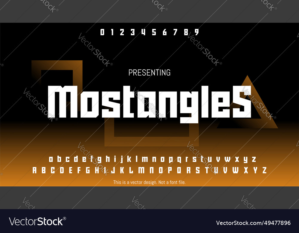 Modern abstract mostangles font design Vector Image Modern abstract mostangles font design