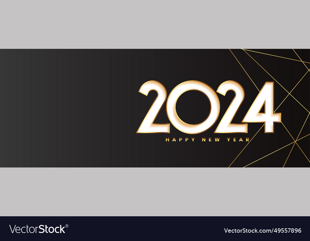 Papercut style 2024 lettering new year festive Vector Image