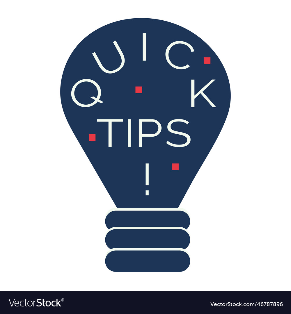 Quick tips information button lightbulb template
