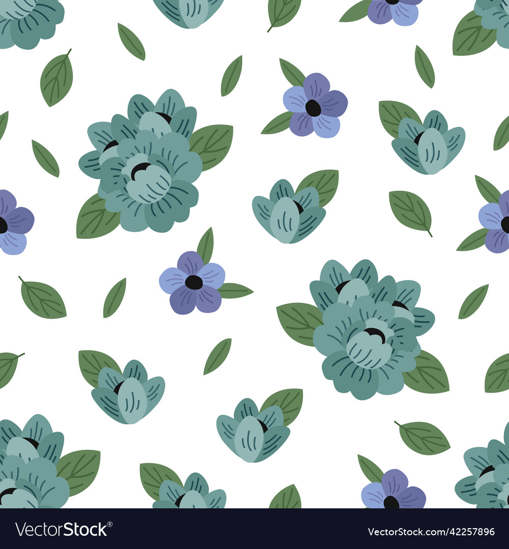 Seamless pattern with beautiful flowers vector image Seamless pattern with beautiful flowers