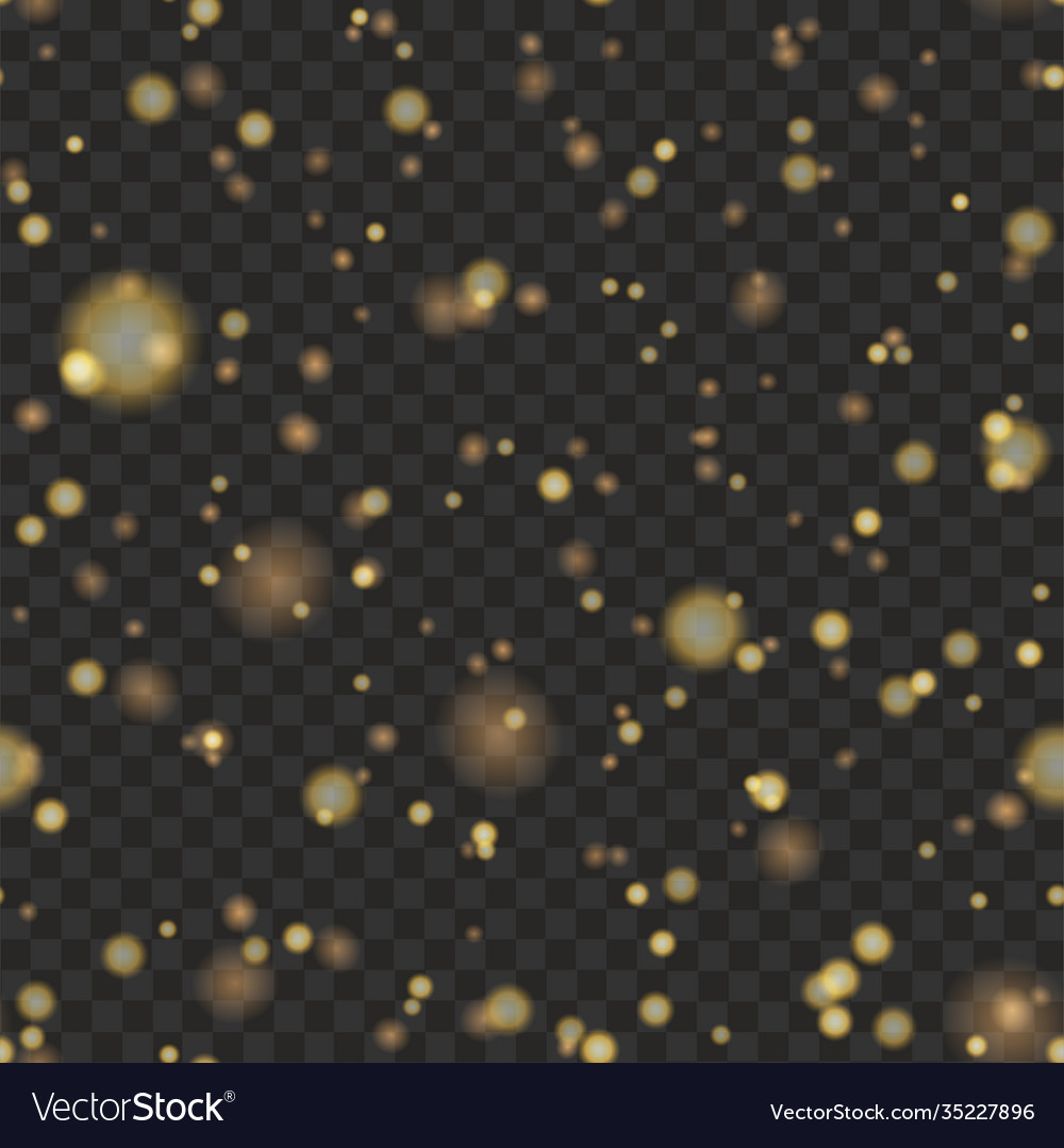 Seamless pattern with falling golden sparkles