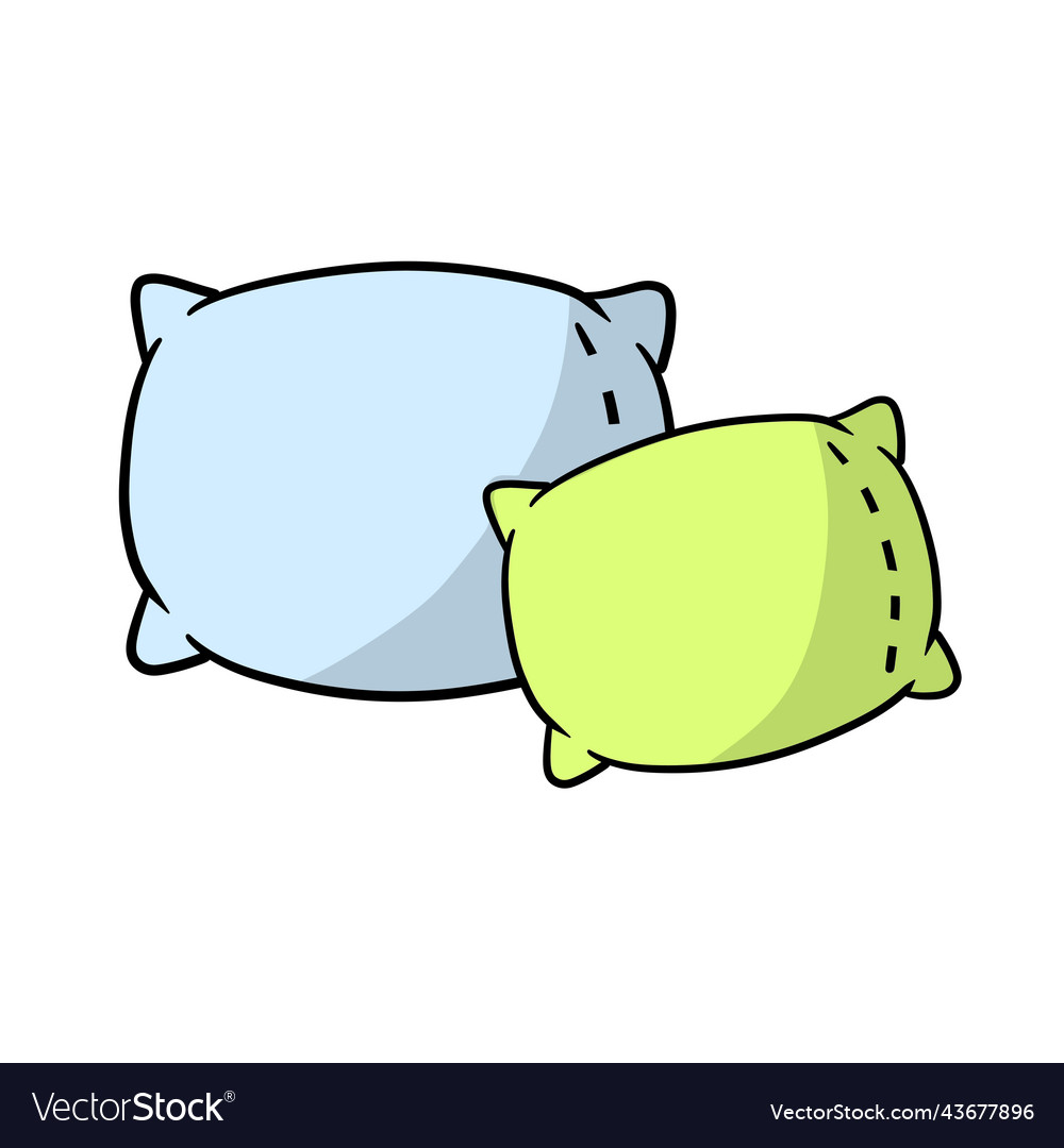 Set of pillows large and small object Vector Image Set of pillows large and small object