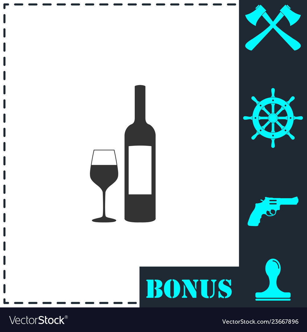 Wine icon flat