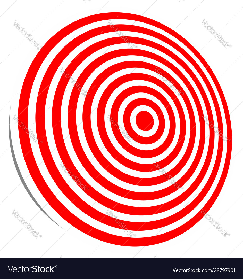 3d red target isolated on white objective vector image 3d red target isolated on white objective