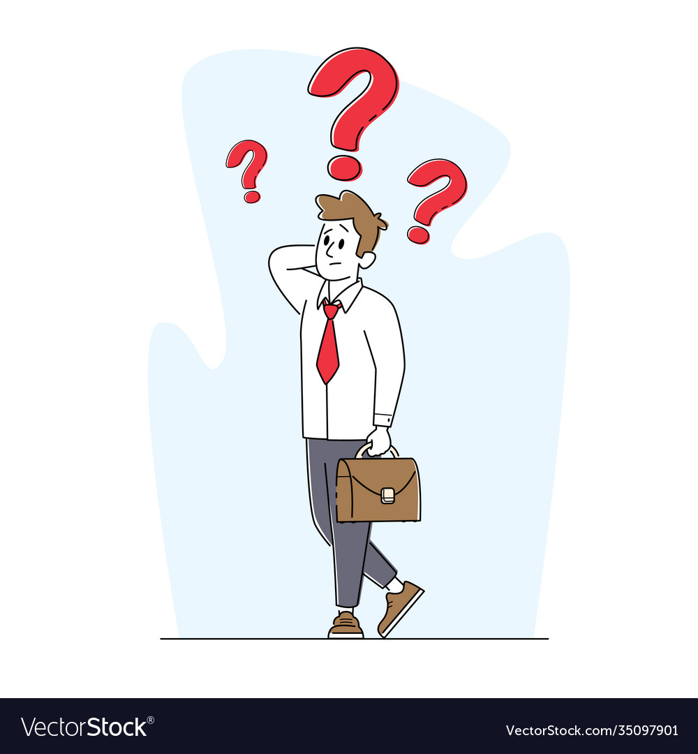Business character thinking searching solution vector image Business character thinking searching solution