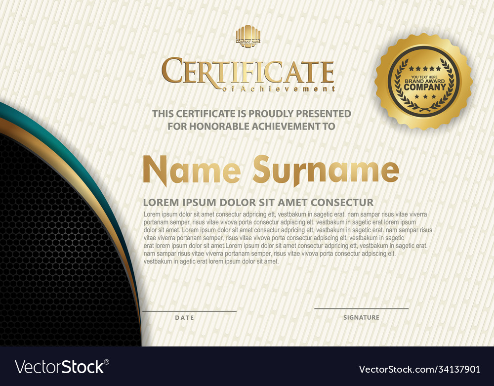 Certificate template with textured background