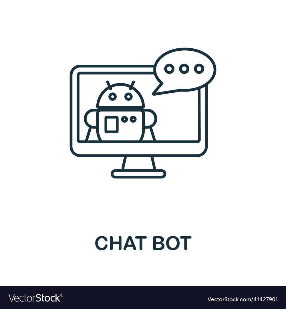 Chat bot icon line element from social media
