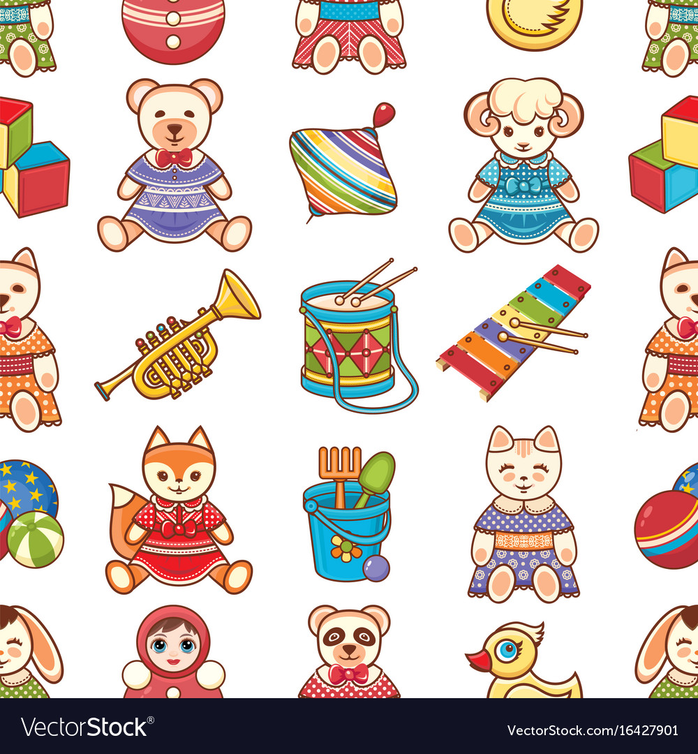 Child toy seamless pattern design element
