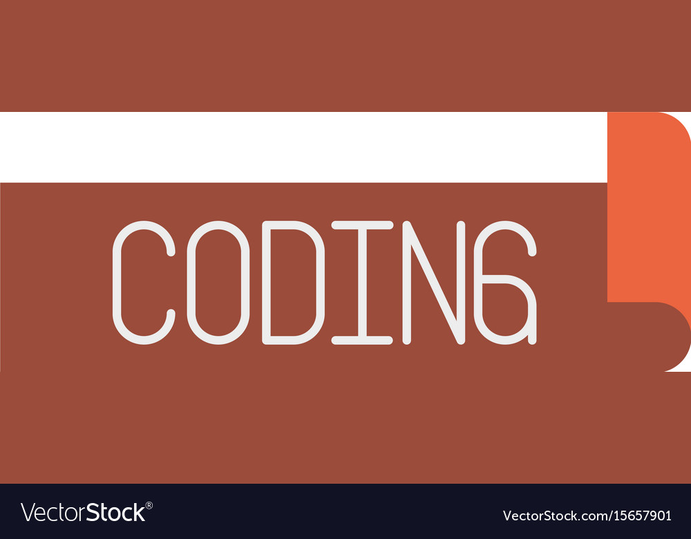 Colorful silhouette label text of coding