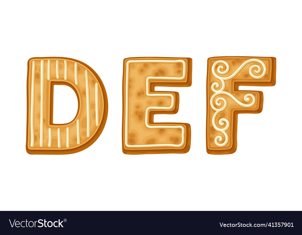 Def letters covered by icing sugar ginger Vector Image