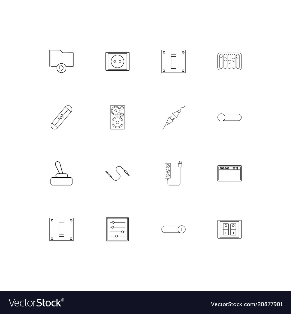 Electrical linear thin icons set outlined simple