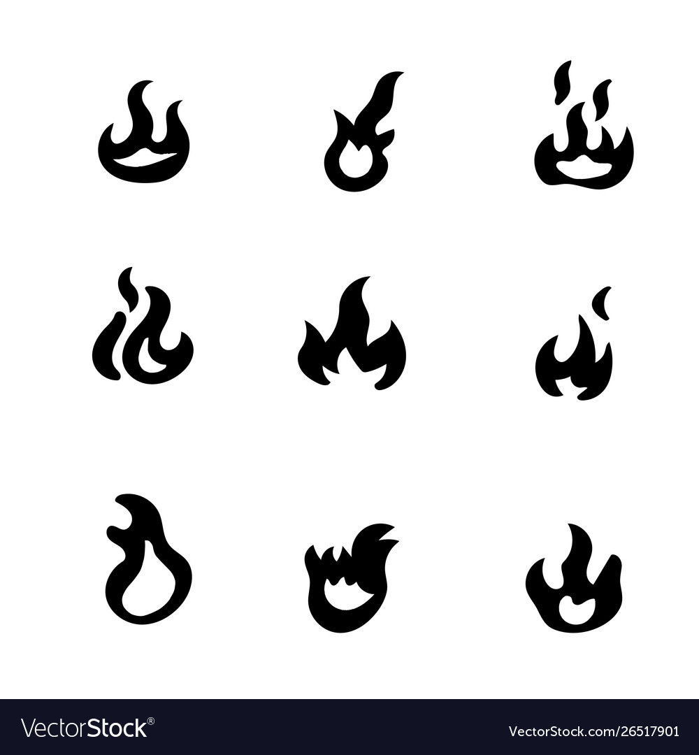 Fire flames set Royalty Free Vector Image - VectorStock