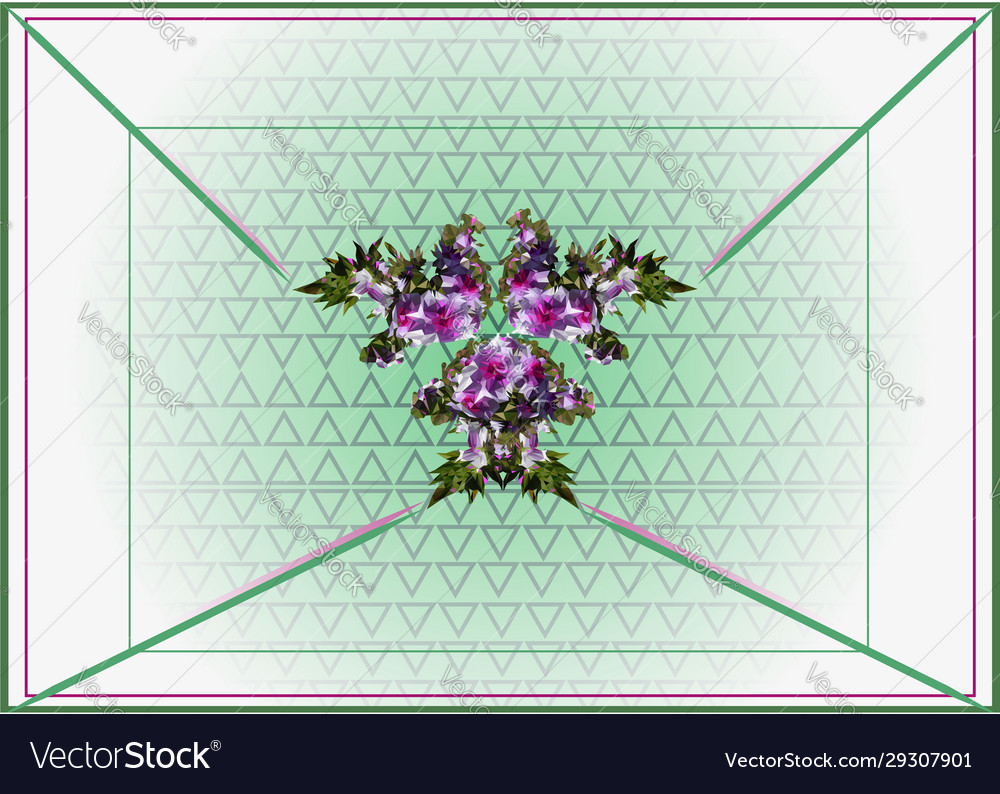 Floral polygonal background for postcard print l