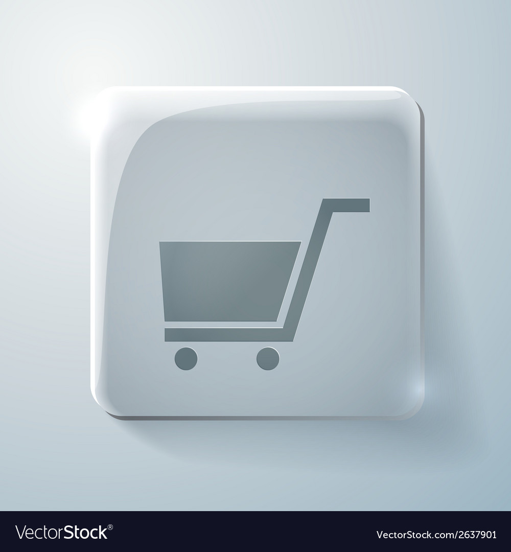 Glass icon with highlights cart online store